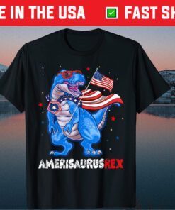 Amerisaurus T Rex USA Flag 4th Of July Dinosaur Us 2021 T-Shirt