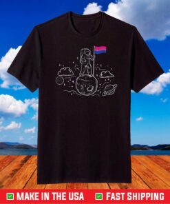 Astronaut Moon Bisexual Flag Space LGBTQ Gay Pride Ally Bi T-Shirt