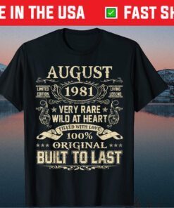 Vintage August 1971 50 Years Old 50th Birthday Unisex T-Shirt