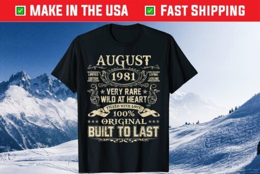 Vintage August 1971 50 Years Old 50th Birthday Unisex T-Shirt