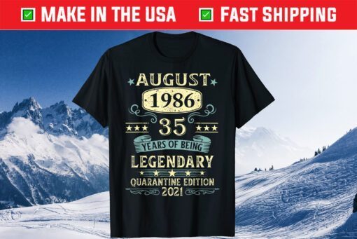 August 1986 35th Birthday 35 Year Old Classic T-Shirt