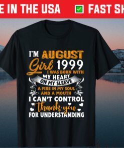 August 1999 Girl 21 Years Old 21st Birthday T-Shirt