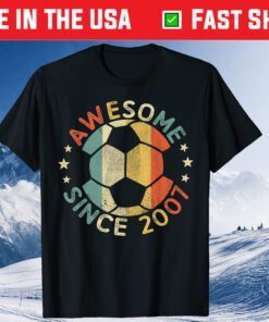 Awesome Since 2007 14th Birthday 14 Year Old Soccer Player T-Shirt