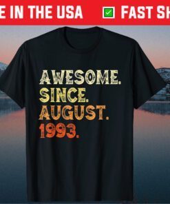 Awesome Since August 1993 26th Birthday Gift T-Shirt