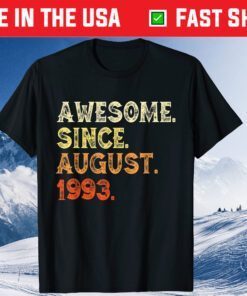 Awesome Since August 1993 26th Birthday Gift T-Shirt