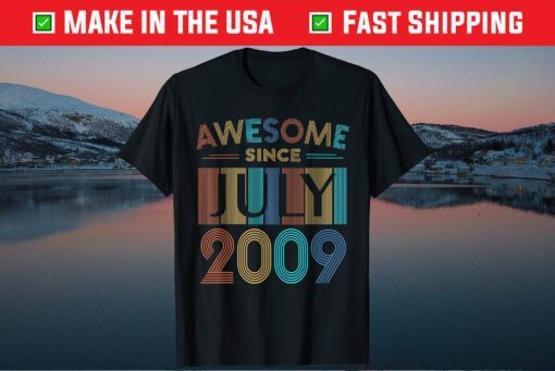 Awesome Since July 2009 11th Birthday 11 Year Old Gift T-Shirt