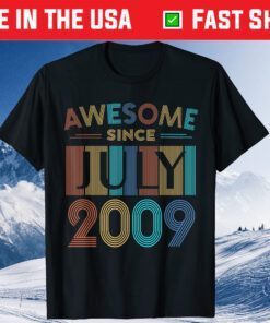 Awesome Since July 2009 11th Birthday 11 Year Old Gift T-Shirt