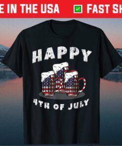 Beer American Flag 4th of July Merica USA Classic T-Shirt