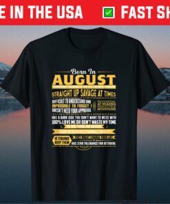 Born In August Leo Zodiac Virgo Birthday Classic T-Shirt