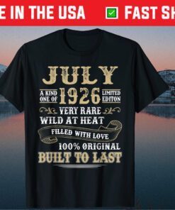 Born In July 1926 Vintage 95th Birthday 95 Years Old Classic T-Shirt