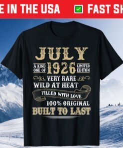 Born In July 1926 Vintage 95th Birthday 95 Years Old Classic T-Shirt