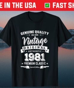 Born in 1981 Vintage Birthday Made in 1981 Gift T-Shirt