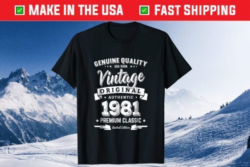 Born in 1981 Vintage Birthday Made in 1981 Gift T-Shirt