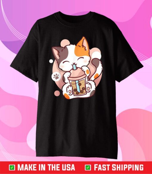 Cat Boba Tea Bubble Tea Anime Kawaii Neko Classic T-Shirt