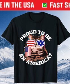 Cat US Flag Sunglasses Proud To Be An Americat Classic T-Shirt