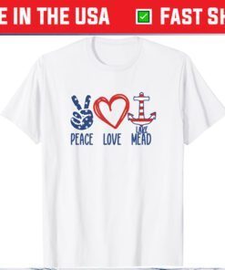 Family Houseboat Boating Peace Love Lake Mead Us 2021 T-Shirt