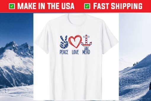 Family Houseboat Boating Peace Love Lake Mead Us 2021 T-Shirt