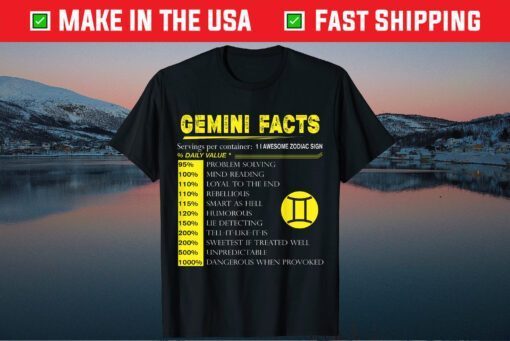 Gemini Facts Zodiac Sign Birthday Classic T-Shirt