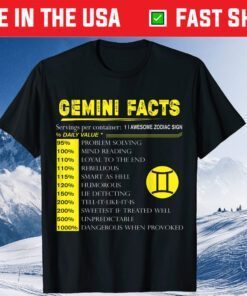 Gemini Facts Zodiac Sign Birthday Classic T-Shirt