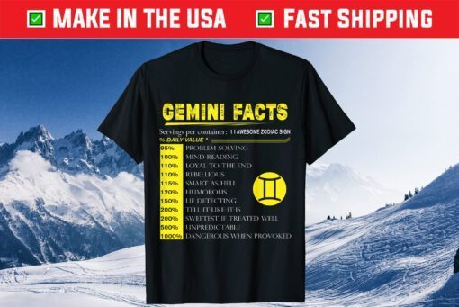 Gemini Facts Zodiac Sign Birthday Classic T-Shirt