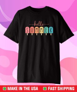 Hello Summer Vacation Ice Cream Popsicle Ice Lolly Gift T-Shirt