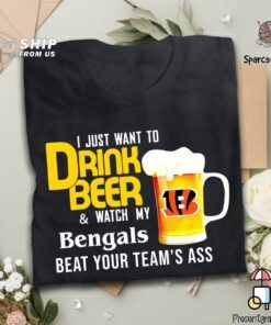I Just Want To Drink Beer And Watch Bengals Football Team Classic T Shirt