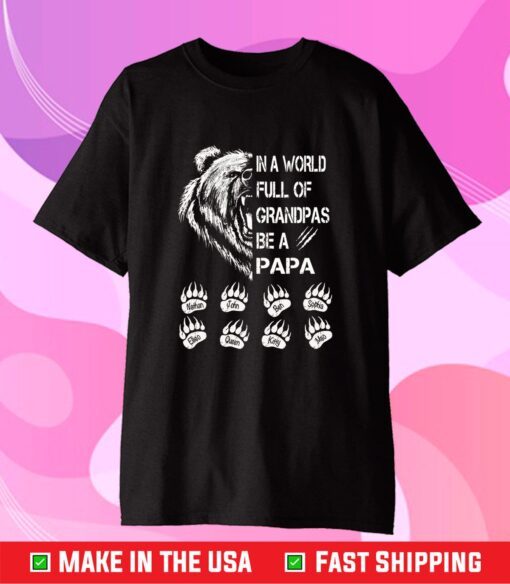 In A World Full Of Grandpas Be A Papa Fathers Day Classic T-Shirt