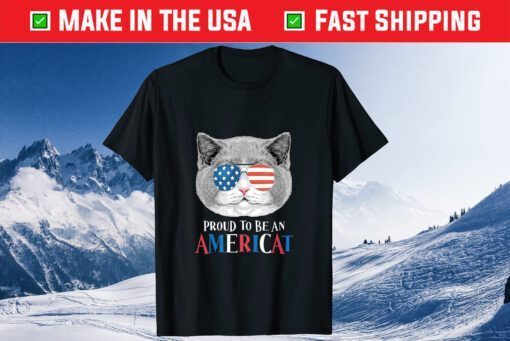 Independence day 4th July American Flag Cat USA Classic T-Shirt