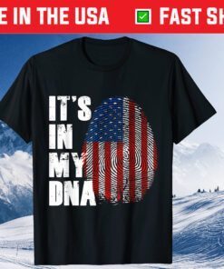 It's In My DNA Fingerprint Flag America 4th of July Gift T-Shirt