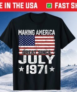 July 1971 American Flag 50th Birthday 50 Years Old Classic T-Shirt