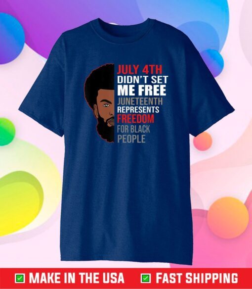 July 4Th Didn't Set Me Free Juneteenth Represents Freedom For Black People Us 2021 Tshirt