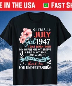 July Girl 1947 Shirt 74Th Birthday 74 Years Old Classic T-Shirt