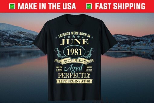 June 1981 40th Birthday Gift 40 Years Old Classic T-Shirt