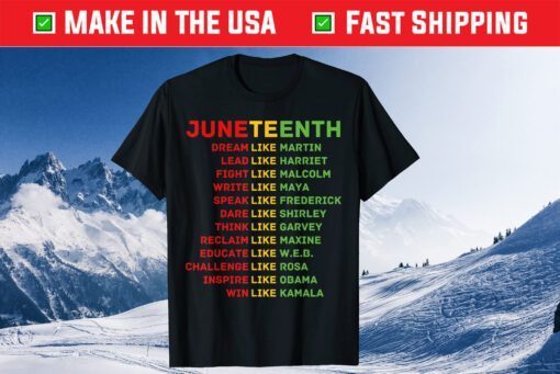 Juneteenth Dream Like Leaders Black Classic T-Shirt