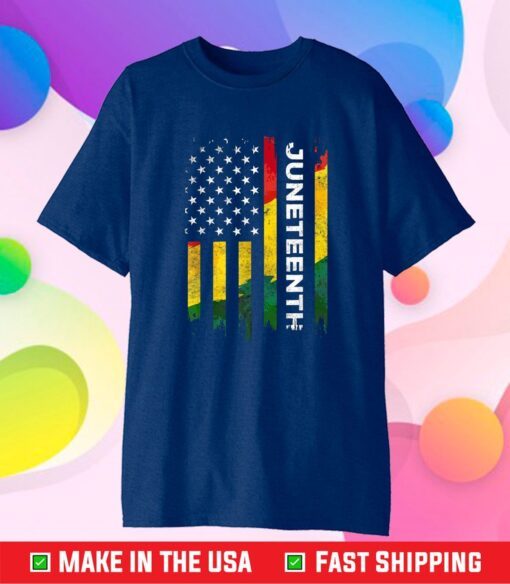 Juneteenth Freedom Day American Flag Black Pride Us 2021 T-Shirt