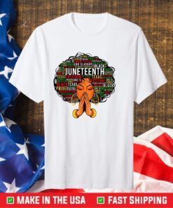 Juneteenth Melanin Black Women Natural Afro Hair Word Art Classic T-Shirt