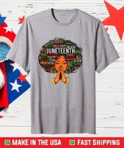 Juneteenth Melanin Black Women Natural Afro Hair Word Art Classic T-Shirt