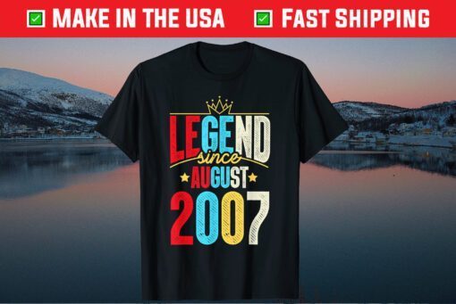 Legend Since August 2007 Birthday 14th Birthday Classic T-Shirt