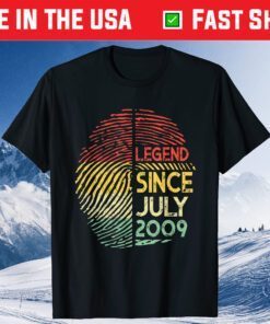 Legend Since July 2009 10th Birthday Fingerprint birthday Classic TShirt