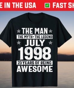 Legends Were Born In July 1998 23rd Quarantine Birthday T-Shirt