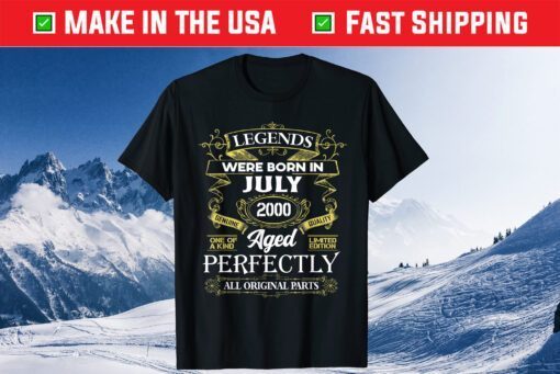 Legends Were Born In July 2000 21Th Birthday Us 2021 T-Shirt