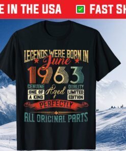 Legends Were Born in June 1963 58 Years Old 58 Birthday Gift T-Shirt
