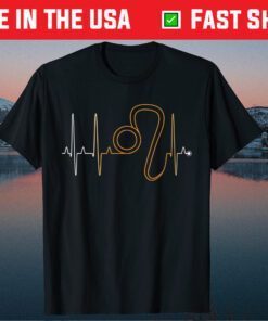 Leo Zodiac Sign Astrology Heartbeat July August Birthday Gift T-Shirt