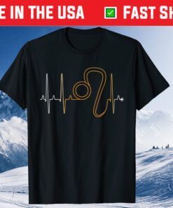 Leo Zodiac Sign Astrology Heartbeat July August Birthday Gift T-Shirt