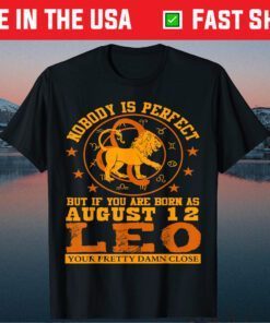 Leo Zodiac Sign August 12 Lion Birthday Us 2021 T-Shirt