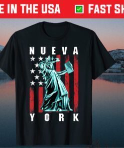 New York Spanish Dabbing Statue Of Liberty Retro USA Flag Gift T-Shirt