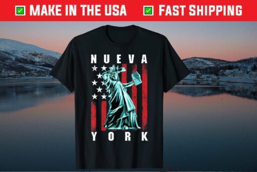 New York Spanish Dabbing Statue Of Liberty Retro USA Flag Gift T-Shirt