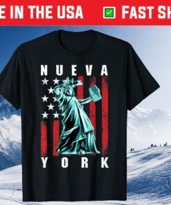 New York Spanish Dabbing Statue Of Liberty Retro USA Flag Gift T-Shirt