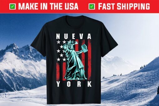 New York Spanish Dabbing Statue Of Liberty Retro USA Flag Gift T-Shirt