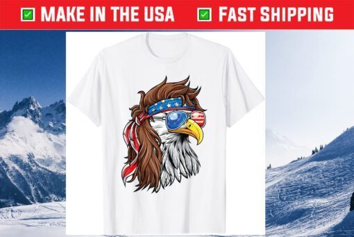 Patriotic Bald Eagle Mullet USA American Flag 4th of July Classic T-Shirt